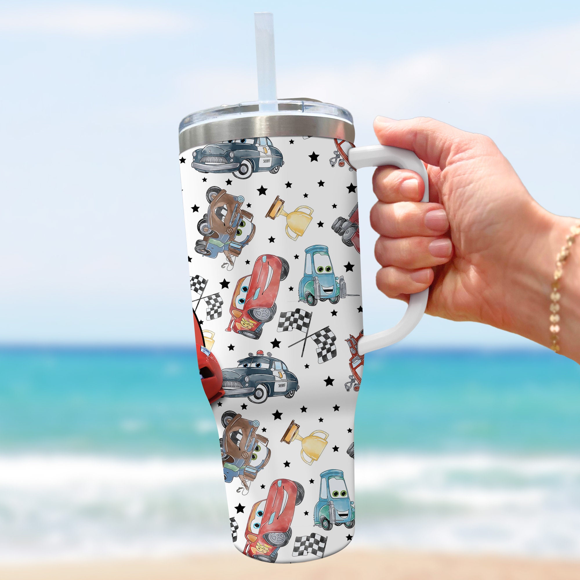 Cars Disney Cartoon Custom Stanley Cup 40 oz 30 oz Tumbler With HandleTVC2301973 - Image 2