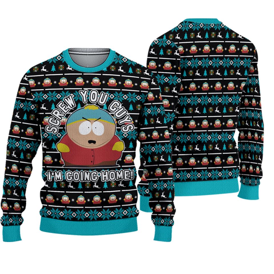 Cartman Screw You Guys I'm Going Home Ugly Christmas Sweater