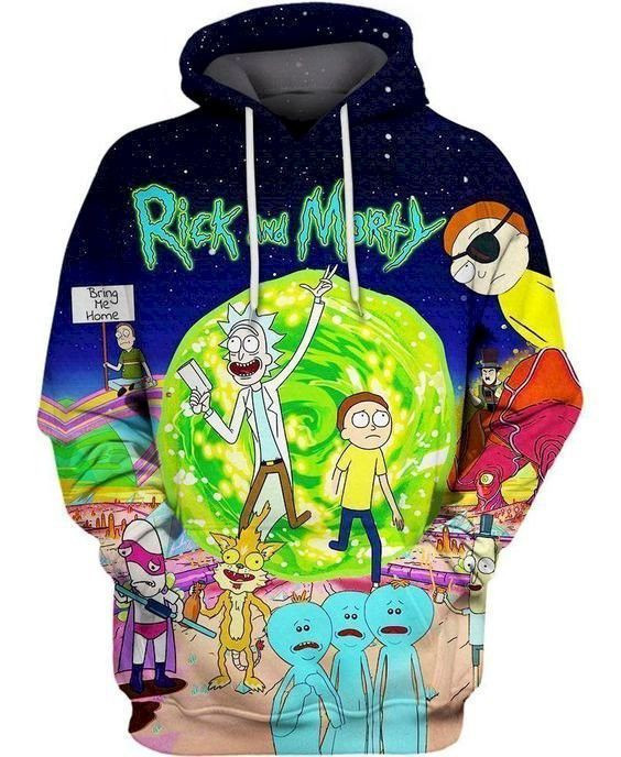 Cartoon Animated Sitcom Rick And Morty 3D All Over Print Hoodie, Zip Hoodie