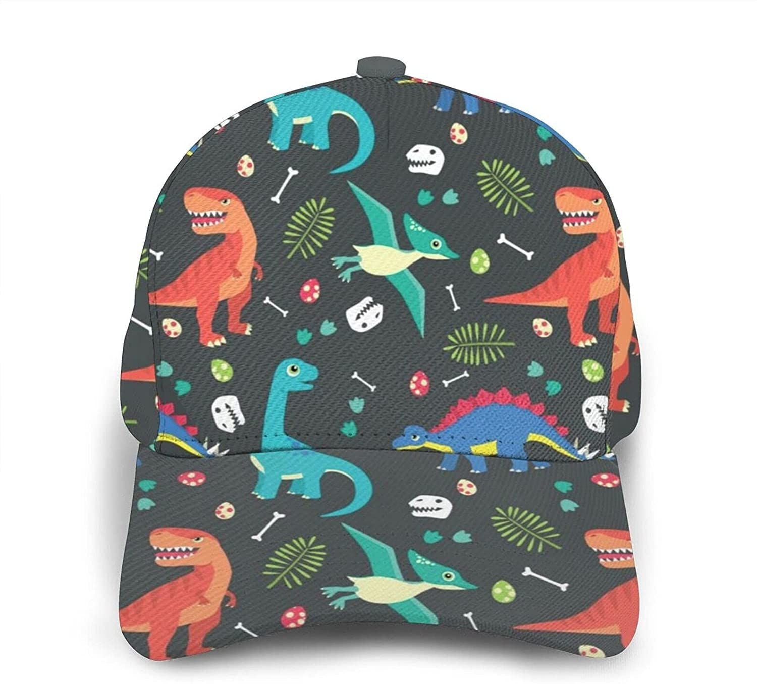 Cartoon Dinosaur Print Casual Baseball 3D Cap Adjustable Twill Sports Dad Hats For Unisex Trucker Hats Custom Hats Gifts For Men & Women