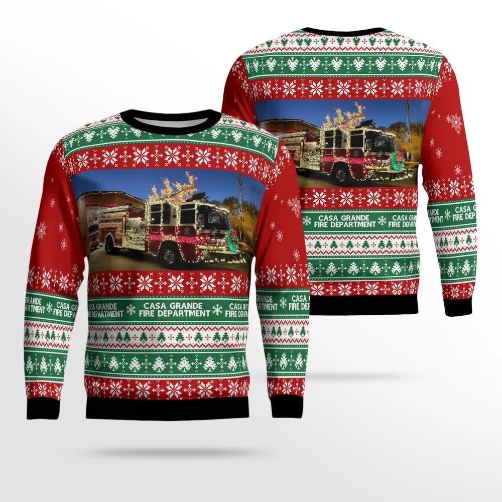 Casa Grande Arizona Casa Grande Fire Department Christmas Ugly Sweater Xmas Unisex Sweater Christmas Gifts For Men Women