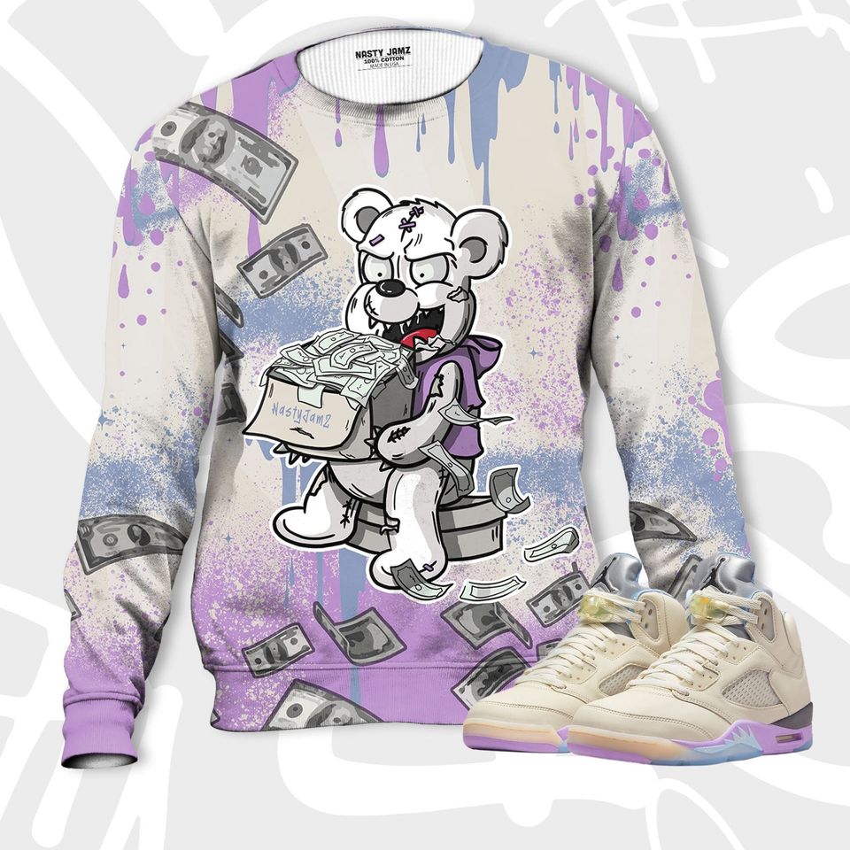 Cash Money 3D Splash Paint.Jordan 5 DJ Khaled Sail, Outfit jordan 3D Sweater