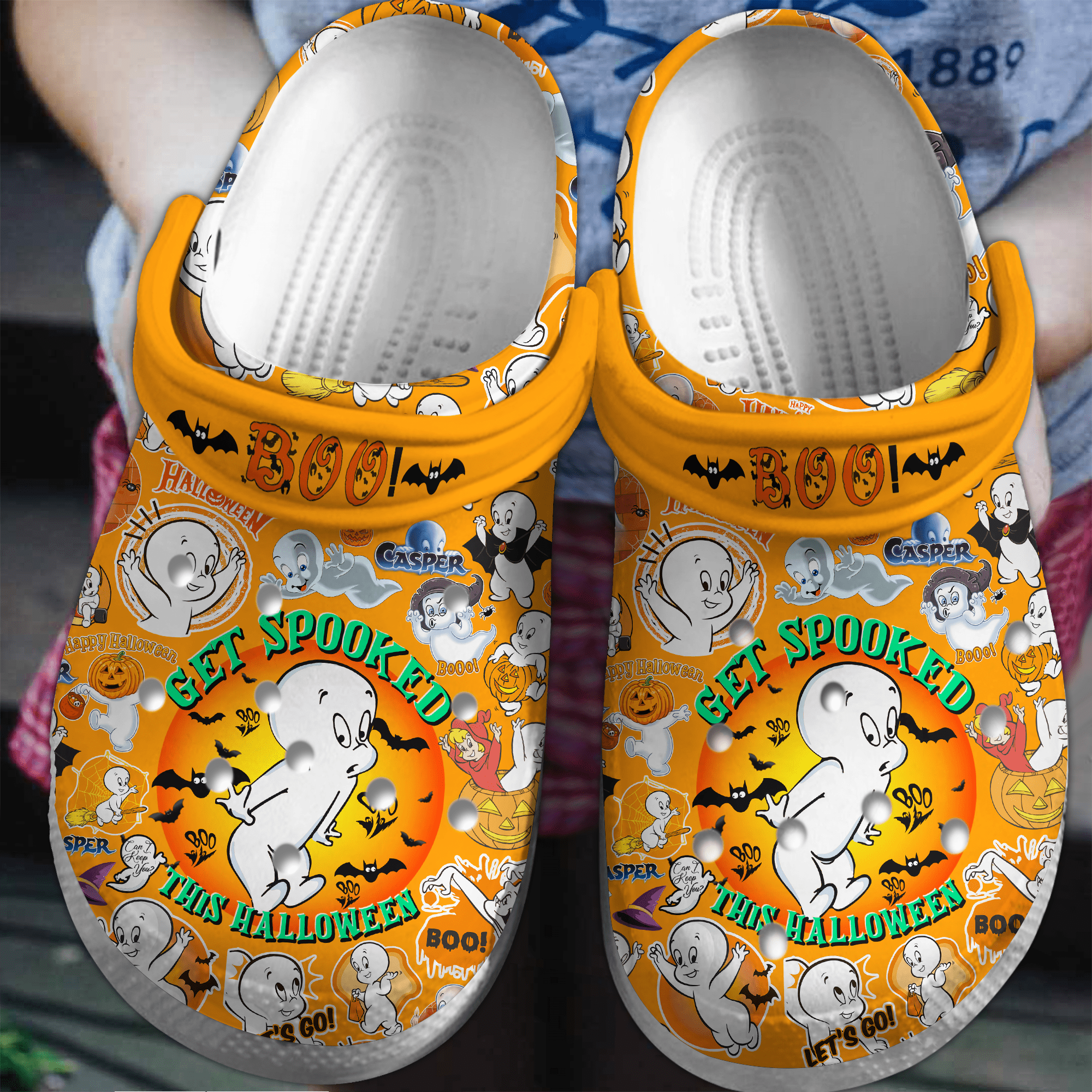 Casper Cartoon Crocs Crocband Clogs Shoes Comfortable For Men Women and Kids