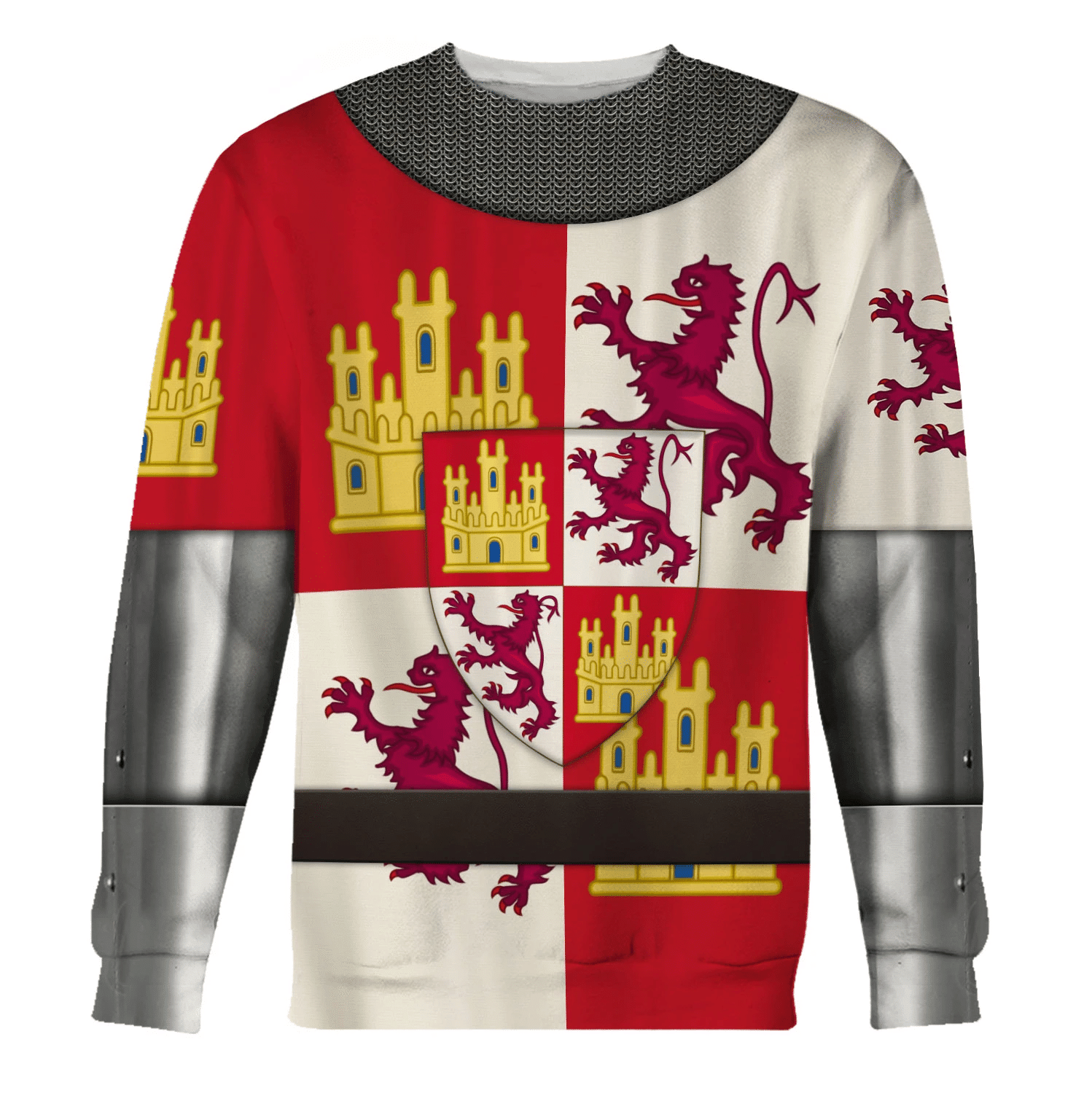 Castile And Leon Armor Ugly Christmas Sweater Adult 3D Funny Matching for family