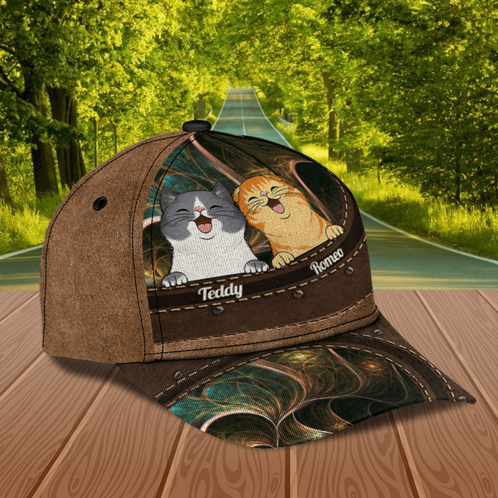 Cat Abstracted Personalized Cap, Personalized Gift for Cat Lovers, Cat Mom, Cat Dad Trucker Hats Custom Hats Gifts For Men & Women