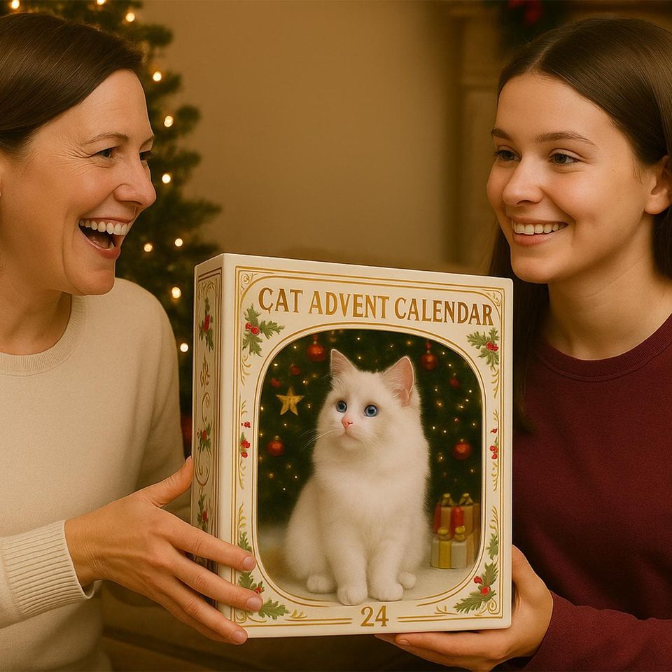 Cat Advent Calendar 2025, 24 Day Cat Breed Calendar : Vintage Christmas Ornament Countdown - Image 8