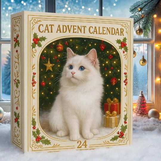 Cat Advent Calendar 2025, 24 Day Cat Breed Calendar : Vintage Christmas Ornament Countdown - Image 14