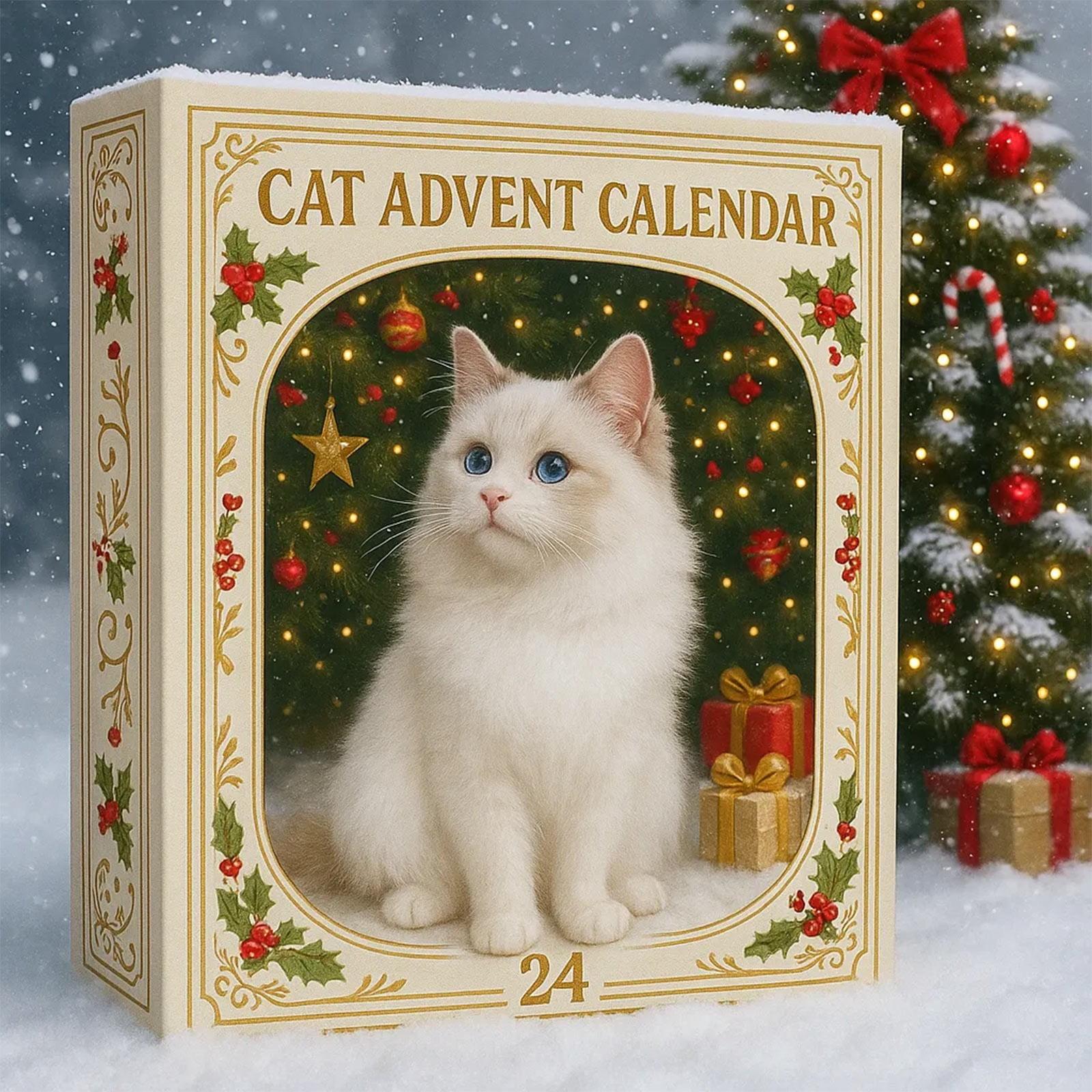 Cat Advent Calendar 2025, 24 Days of Christmas Countdown with Mini Cat Figurines, Cute Holiday Gift for Cat Lovers, Cat Mom, Cat Dad - Image 2