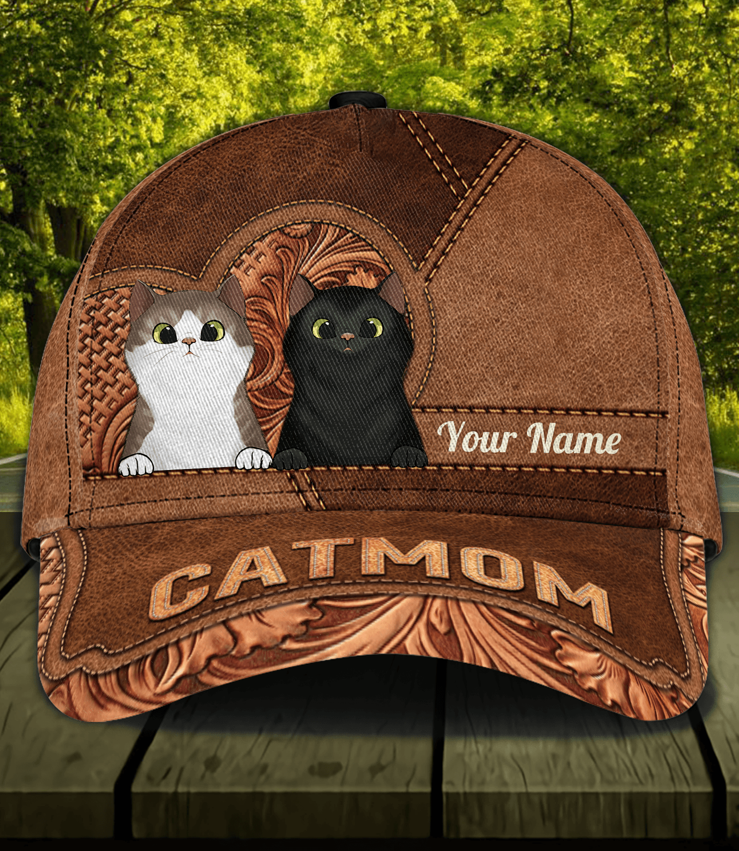 Cat All Brown For Cat Mom Personalized Cap, Personalized Gift for Cat Lovers, Cat Mom, Cat Dad Trucker Hats Custom Hats Gifts For Men & Women