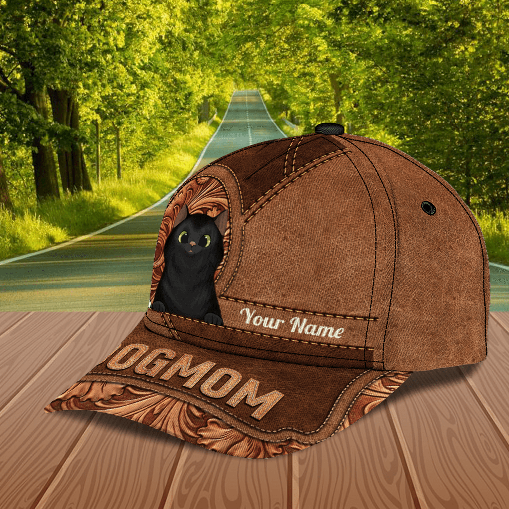 Cat All Brown For Cat Mom Personalized Cap, Personalized Gift for Cat Lovers, Cat Mom, Cat Dad Trucker Hats Custom Hats Gifts For Men & Women