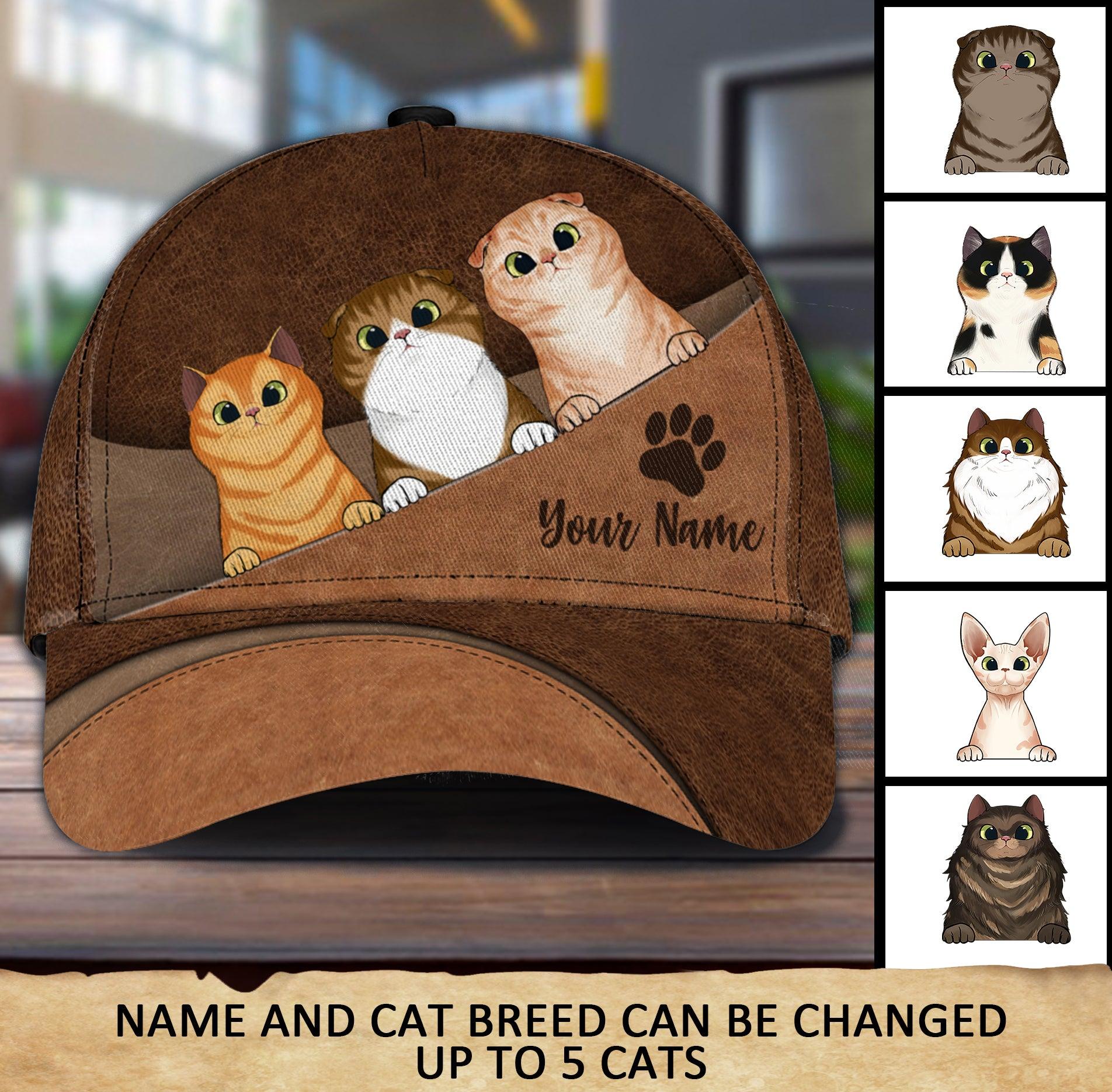 Cat All Brown Layers Personalized Cap, Personalized Gift for Cat Lovers, Cat Mom, Cat Dad Trucker Hats Custom Hats Gifts For Men & Women