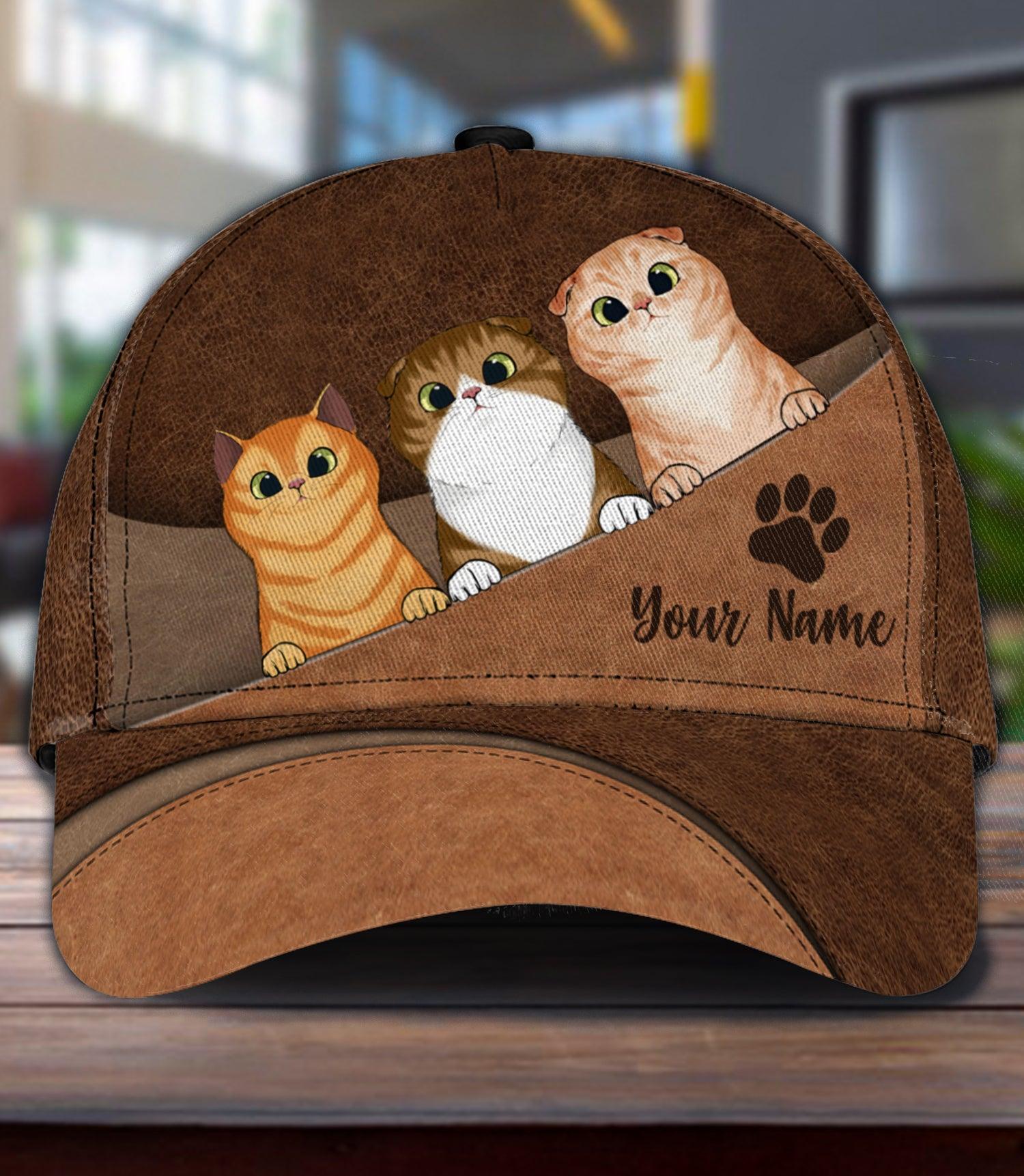 Cat All Brown Layers Personalized Cap, Personalized Gift for Cat Lovers, Cat Mom, Cat Dad Trucker Hats Custom Hats Gifts For Men & Women