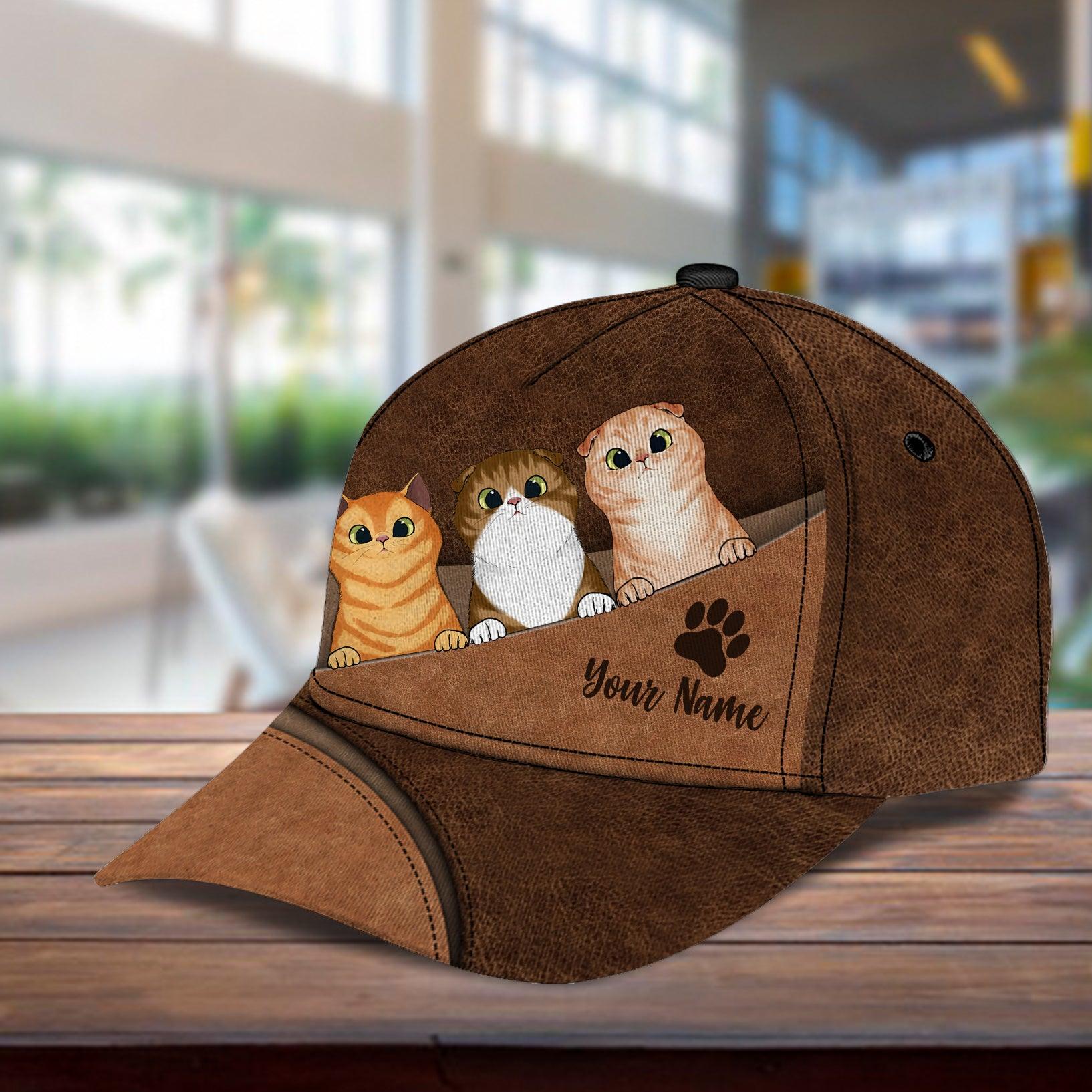 Cat All Brown Layers Personalized Cap, Personalized Gift for Cat Lovers, Cat Mom, Cat Dad Trucker Hats Custom Hats Gifts For Men & Women