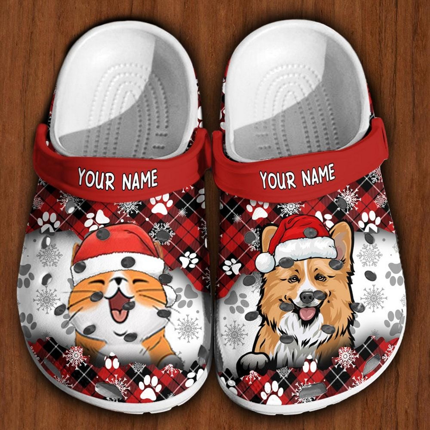Cat And Corgi Dog Merry Christmas Crocs Crocband Clogs Shoes Comfortable For Men Women and Kids
