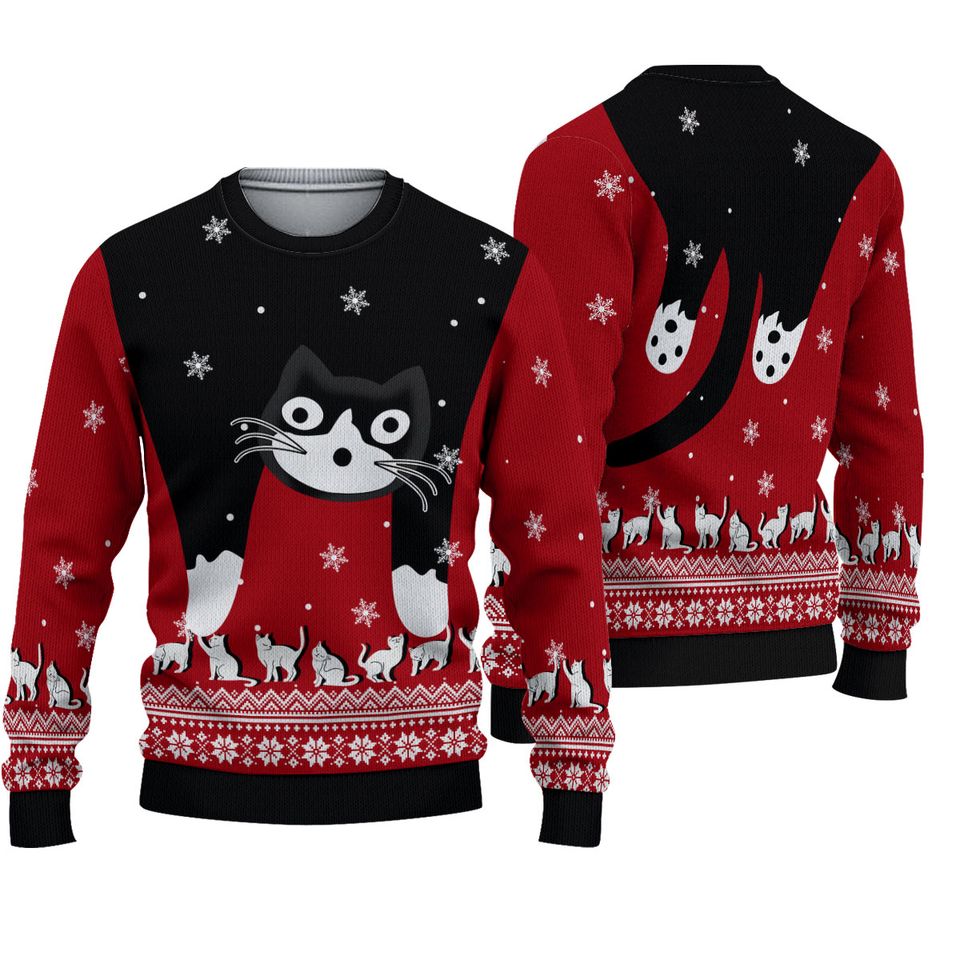 Cat Awesome Funny Family Christmas Ugly Sweater