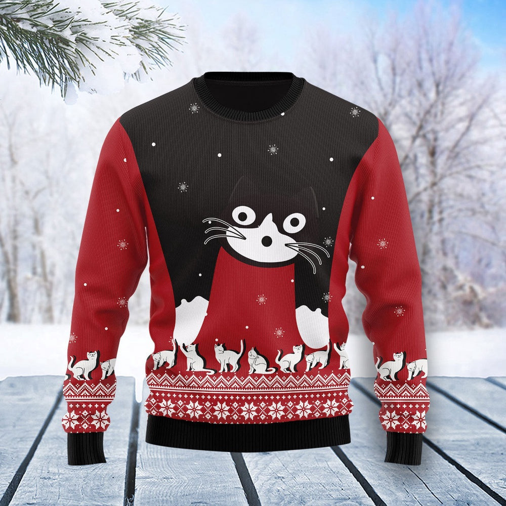 Cat Awesome Unisex Womens Mens Couples Matching Friends Funny Family Ugly Christmas Holiday Sweater Gifts