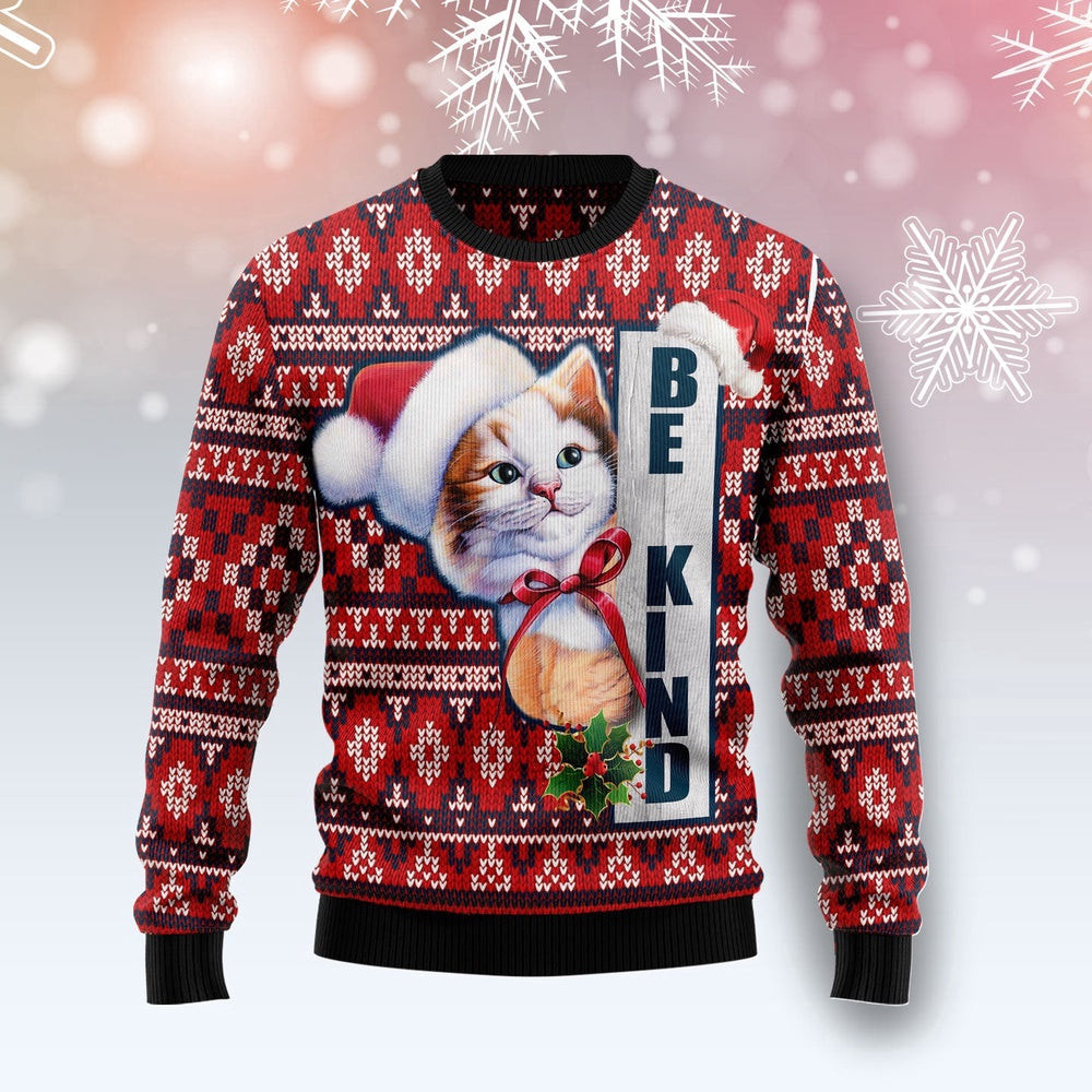 Cat Be Kind Ugly Christmas Sweater Gift For Christmas