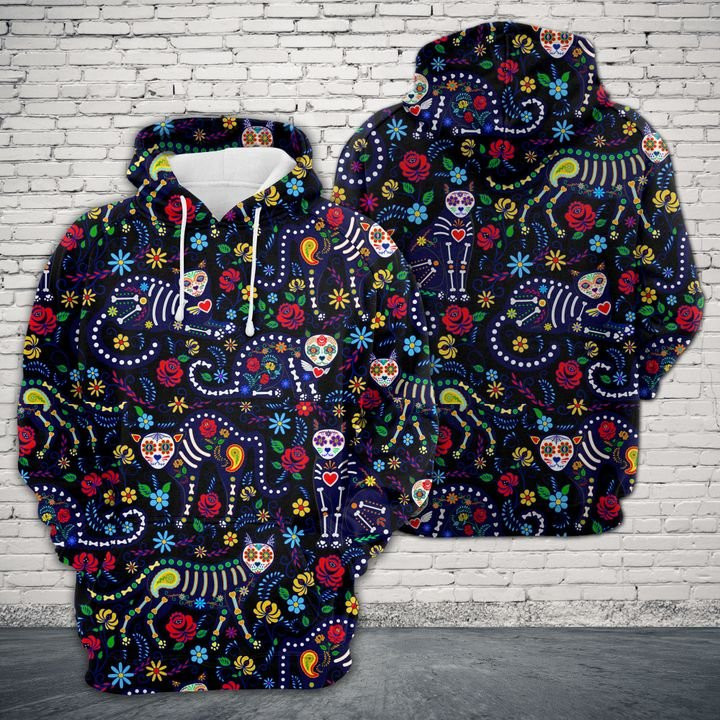 Cat Bone 3D All Over Print Hoodie, Zip Hoodie