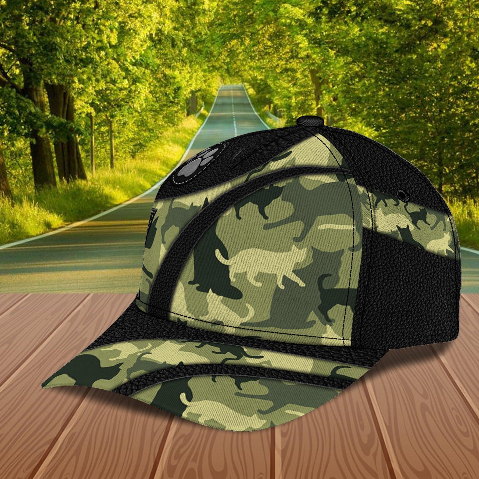 Cat Camo Pattern Personalized Classic Cap, Personalized Gift for Cat Lovers, Cat Mom, Cat Dad Trucker Hats Custom Hats Gifts For Men & Women