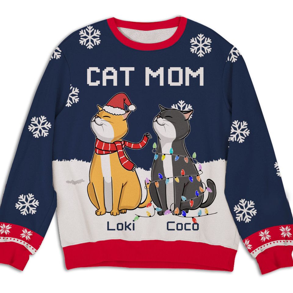 Cat Chilling - Personalized All-Over-Print Sweatshirt - Christmas Gift For Pet Owners, Pet Lovers, Cat Lovers