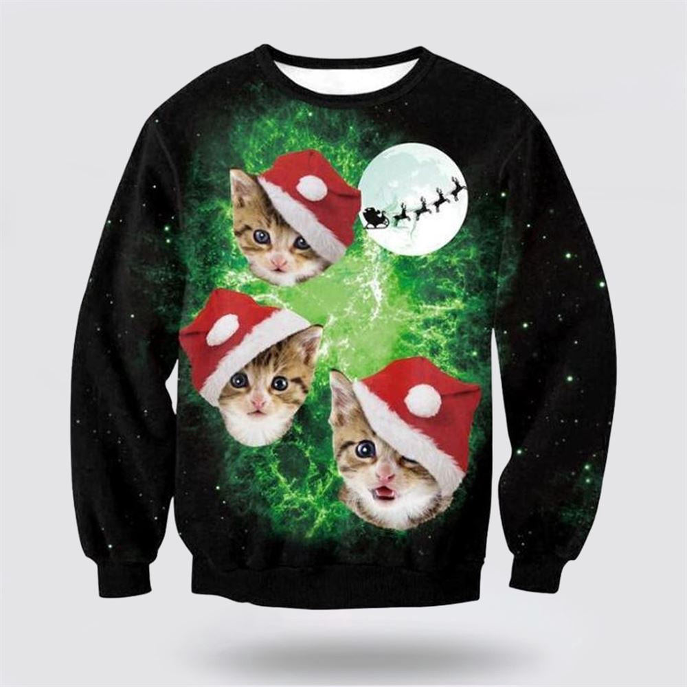 Cat Christmas Ugly Christmas Sweater Christmas Unisex Sweater Funny Christmas Sweater