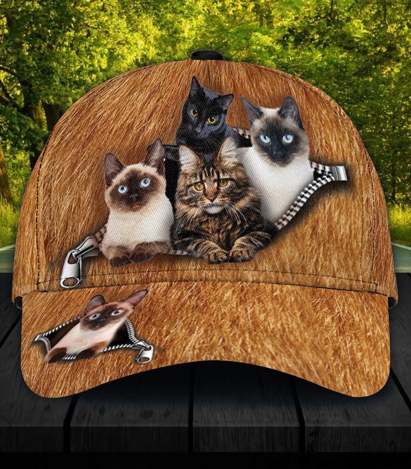 Cat Classic Cap, Gift for Cat Lovers, Cat Mom Trucker Hats Custom Hats Gifts For Men & Women