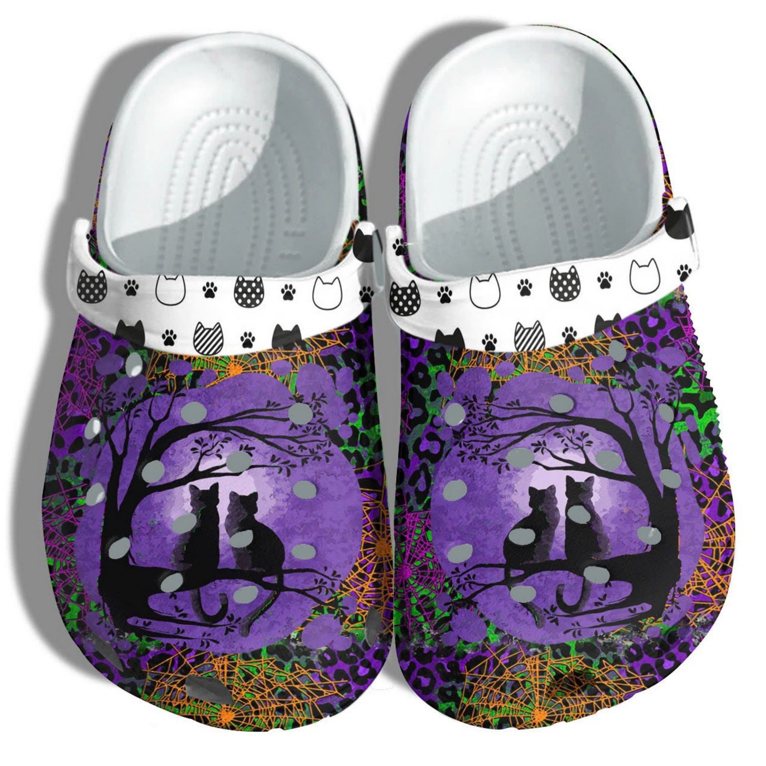 Cat Couple Nightmare Halloween Crocs Crocband Clogs Shoes Comfortable For Men Women and Kids