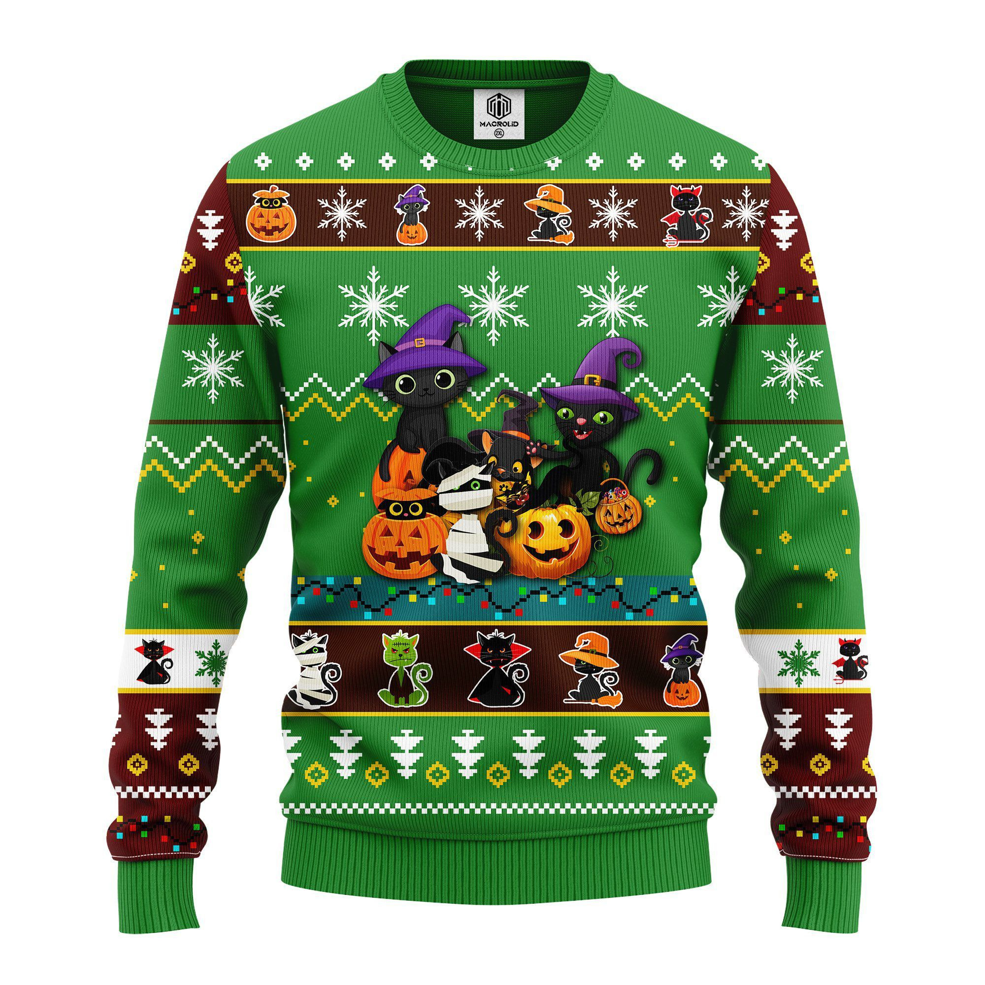 Cat Cute Witcher Noel Mc Ugly Christmas Sweater Adult 3D Funny Matching for family