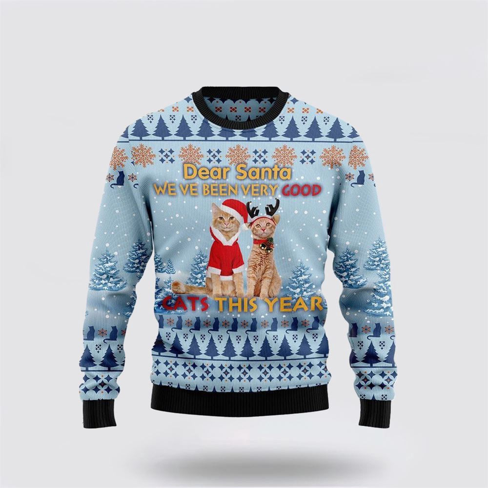 Cat Dear Santa Ugly Christmas Sweater Christmas Unisex Sweater Funny Christmas Sweater