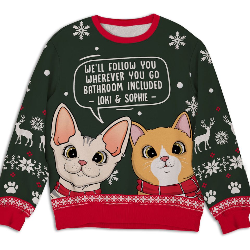 Cat Follow You - Personalized Custom All-Over-Print Sweatshirt