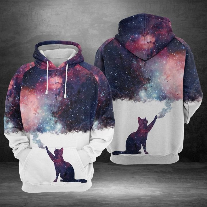 Cat Galaxy 3D All Over Print Hoodie, Zip Hoodie