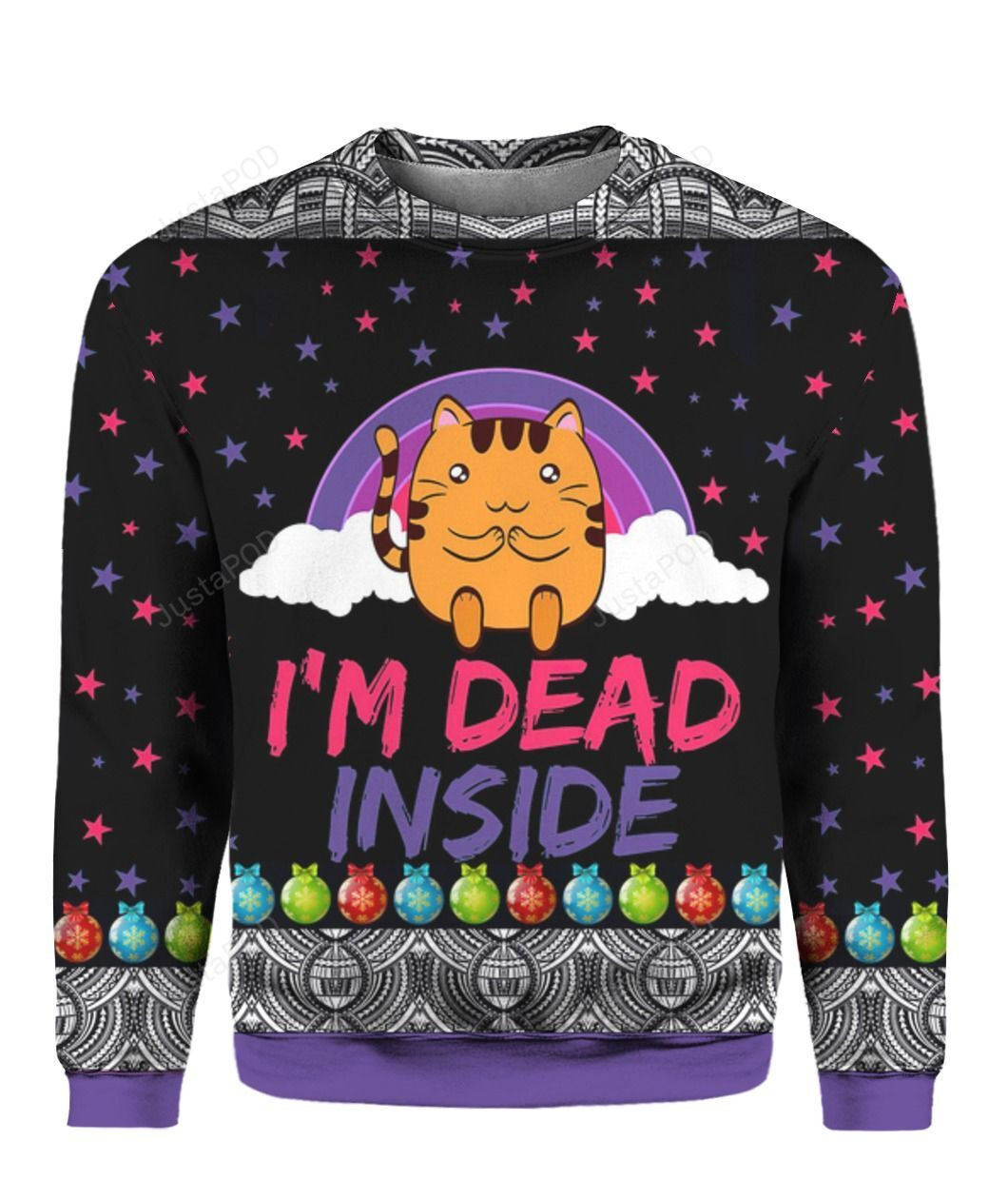 Cat I?M Dead Inside 3D Ugly Christmas Sweater Adult 3D Funny Matching for family