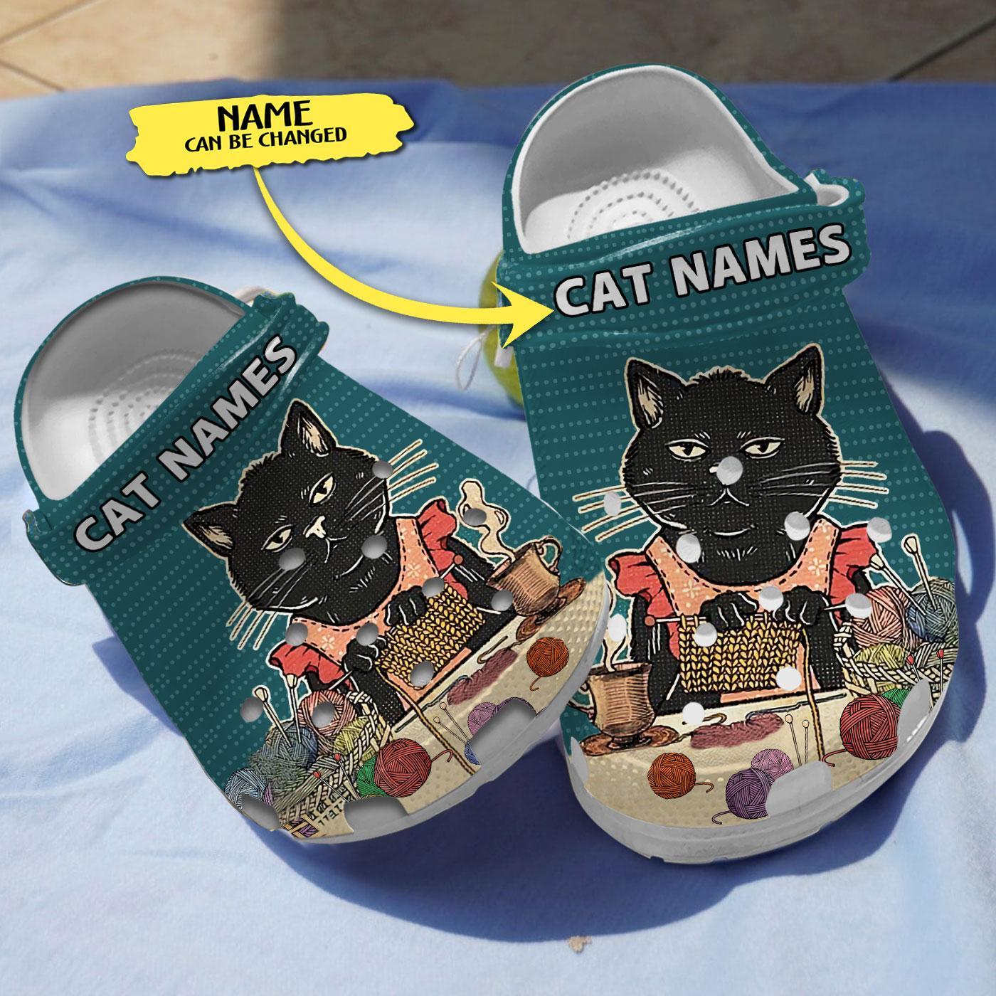 Cat Knitting Lover Crocs Crocband Clogs Shoes Comfortable For Men Women and Kids