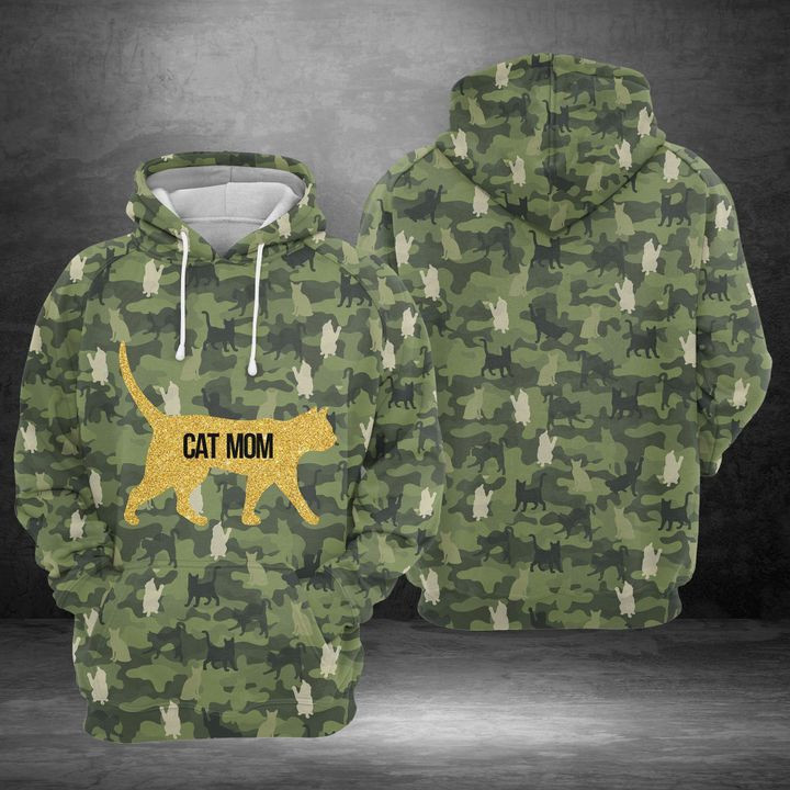 Cat Mom Camo 3D All Over Print Hoodie, Zip Hoodie