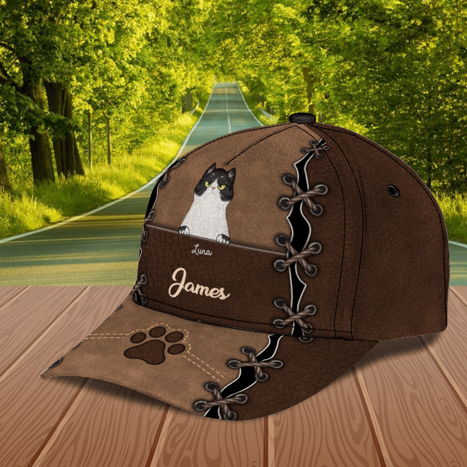 Cat Paw Personalized Classic Cap, Personalized Gift for Cat Lovers, Cat Mom, Cat Dad Trucker Hats Custom Hats Gifts For Men & Women