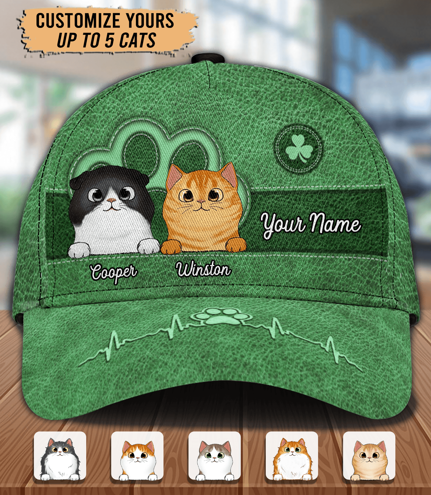 Cat Personalized Classic Cap, Personalized Gift for Cat Lovers, Cat Dad, Cat Mom Trucker Hats Custom Hats Gifts For Men & Women