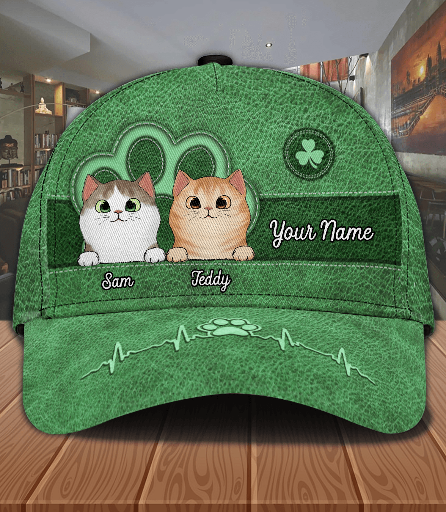 Cat Personalized Classic Cap, Personalized Gift for Cat Lovers, Cat Dad, Cat Mom Trucker Hats Custom Hats Gifts For Men & Women