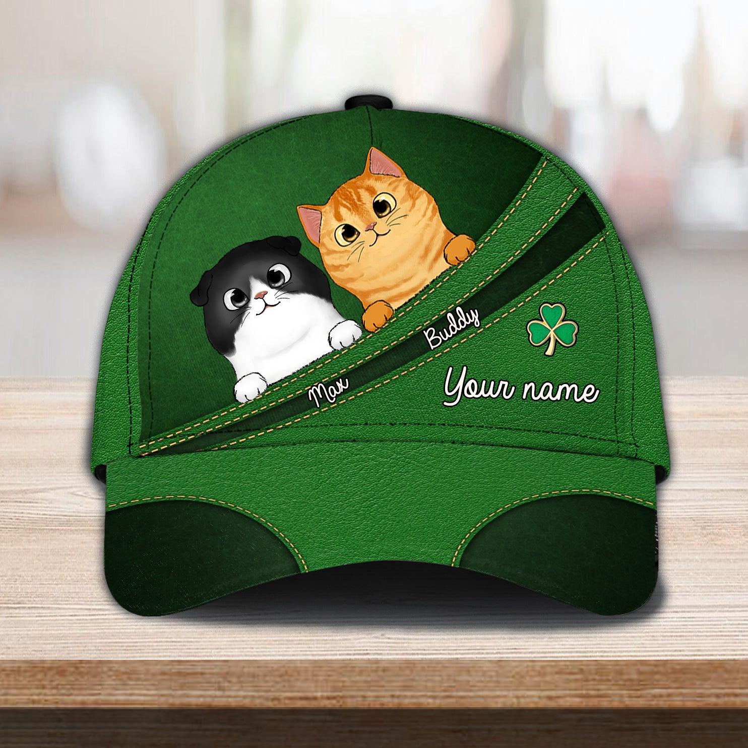 Cat Personalized Classic Cap, Personalized Gift for Cat Lovers, Cat Dad, Cat Mom Trucker Hats Custom Hats Gifts For Men & Women