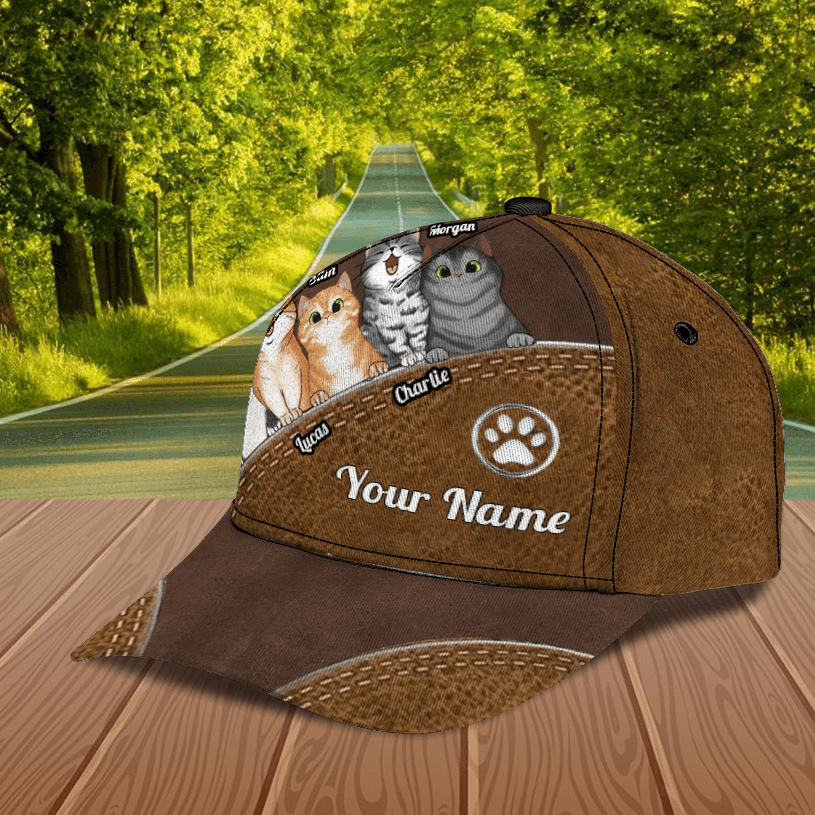 Cat Personalized Classic Cap, Personalized Gift for Cat Lovers, Cat Mom, Cat Dad Trucker Hats Custom Hats Gifts For Men & Women