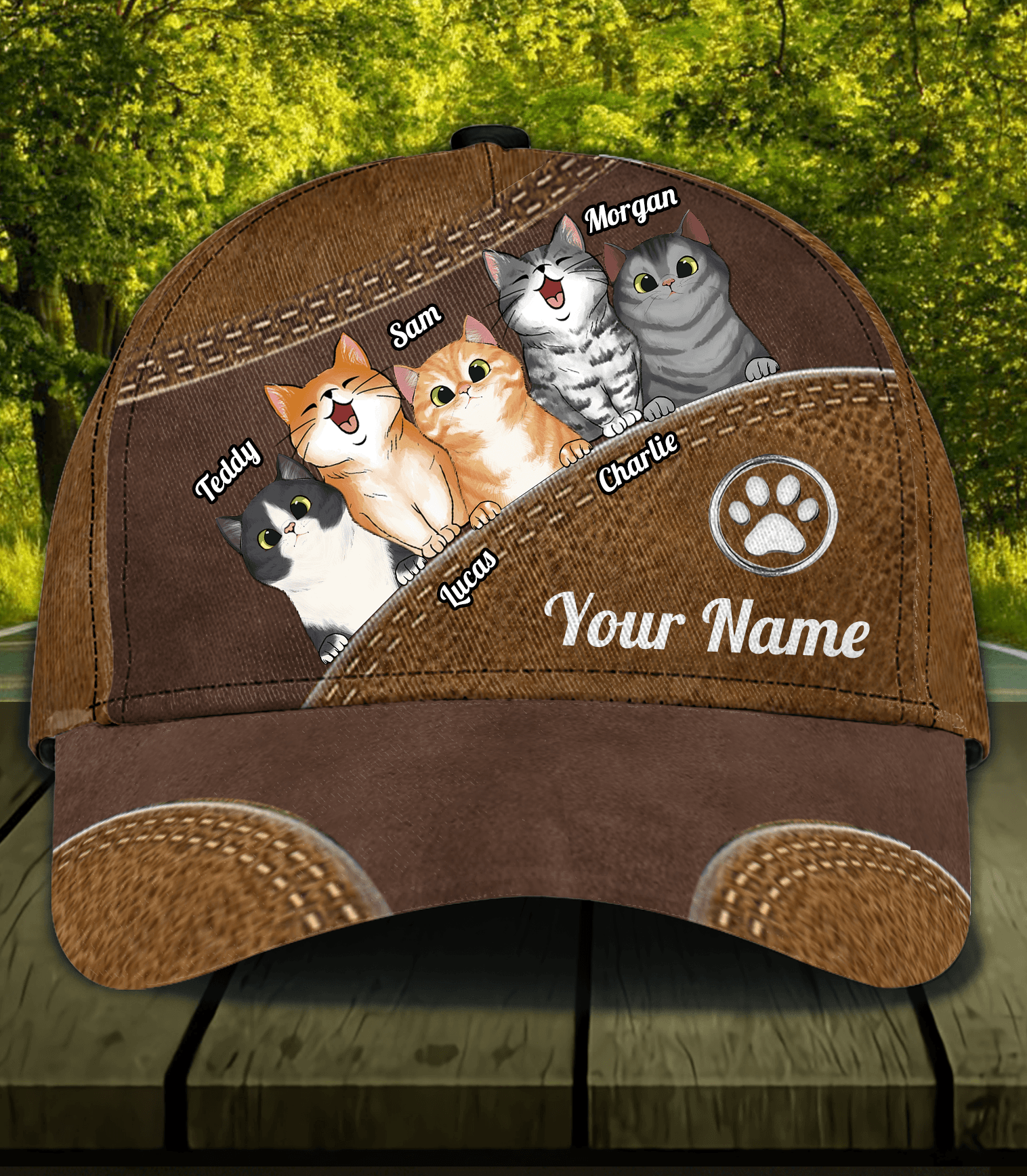 Cat Personalized Classic Cap, Personalized Gift for Cat Lovers, Cat Mom, Cat Dad Trucker Hats Custom Hats Gifts For Men & Women