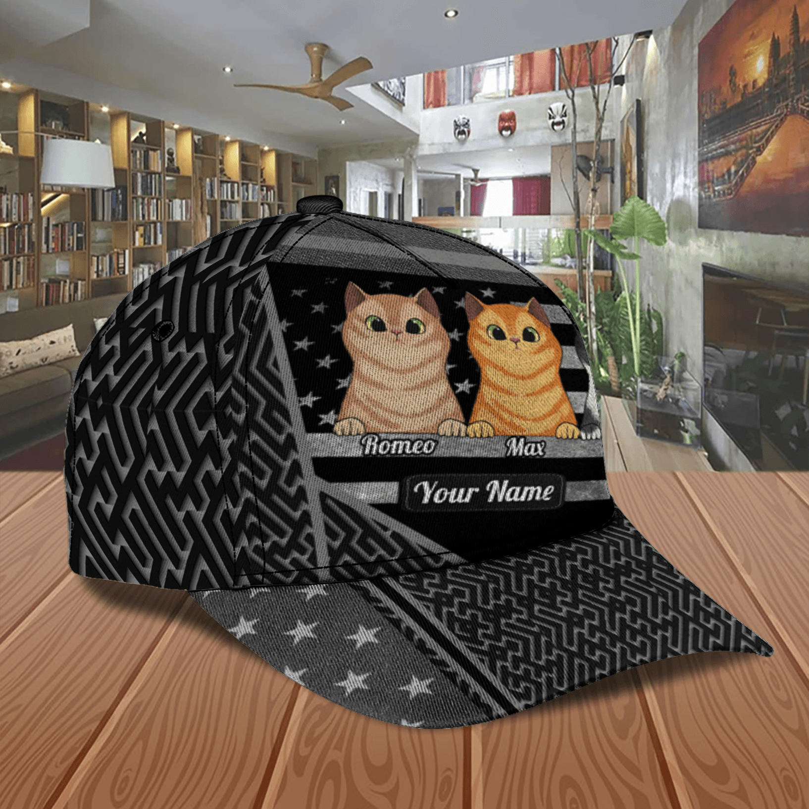 Cat Personalized Classic Cap, Personalized Gift for Cat Lovers, Cat Mom, Cat Dad Trucker Hats Custom Hats Gifts For Men & Women