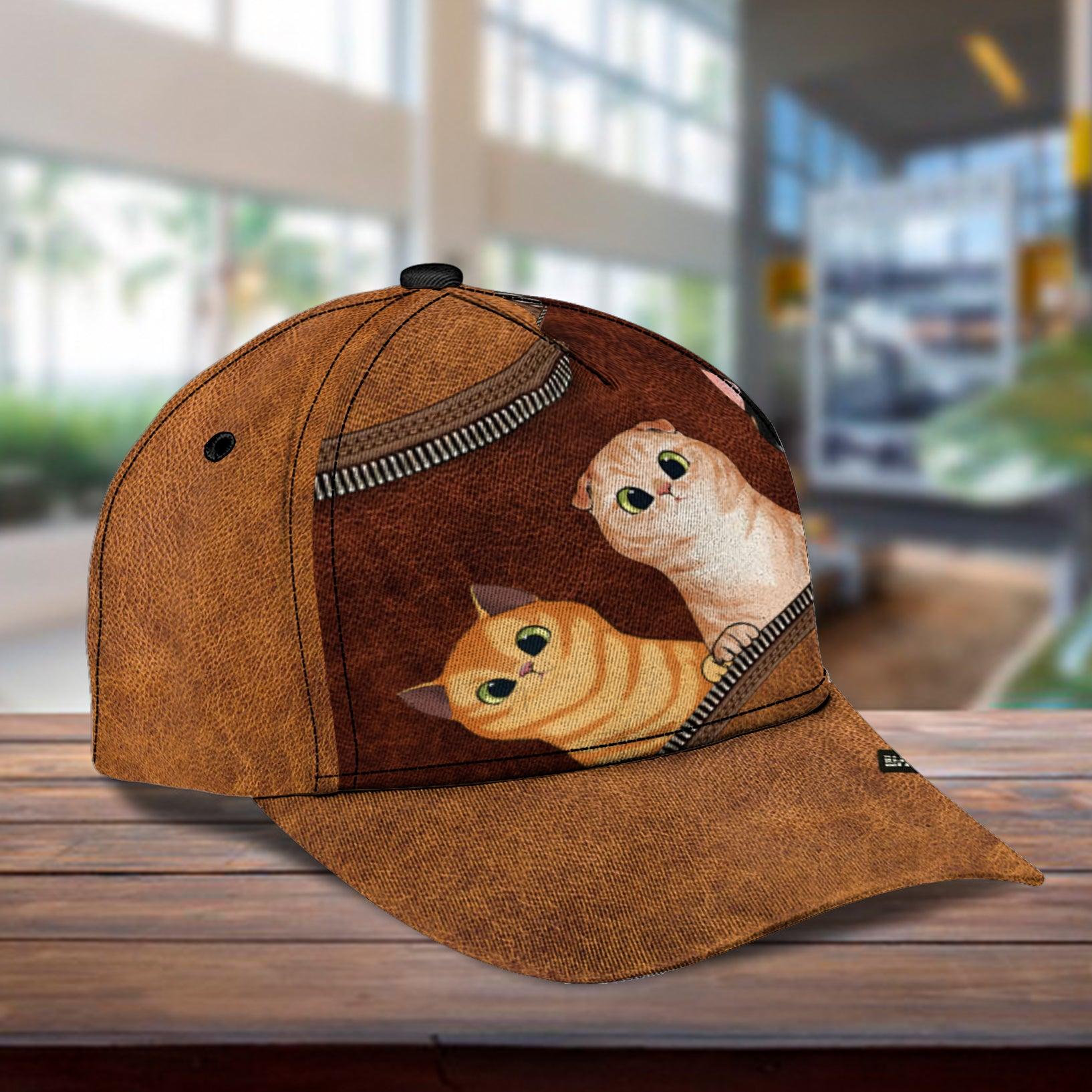 Cat Personalized Classic Cap, Personalized Gift for Cat Lovers, Cat Mom, Cat Dad Trucker Hats Custom Hats Gifts For Men & Women