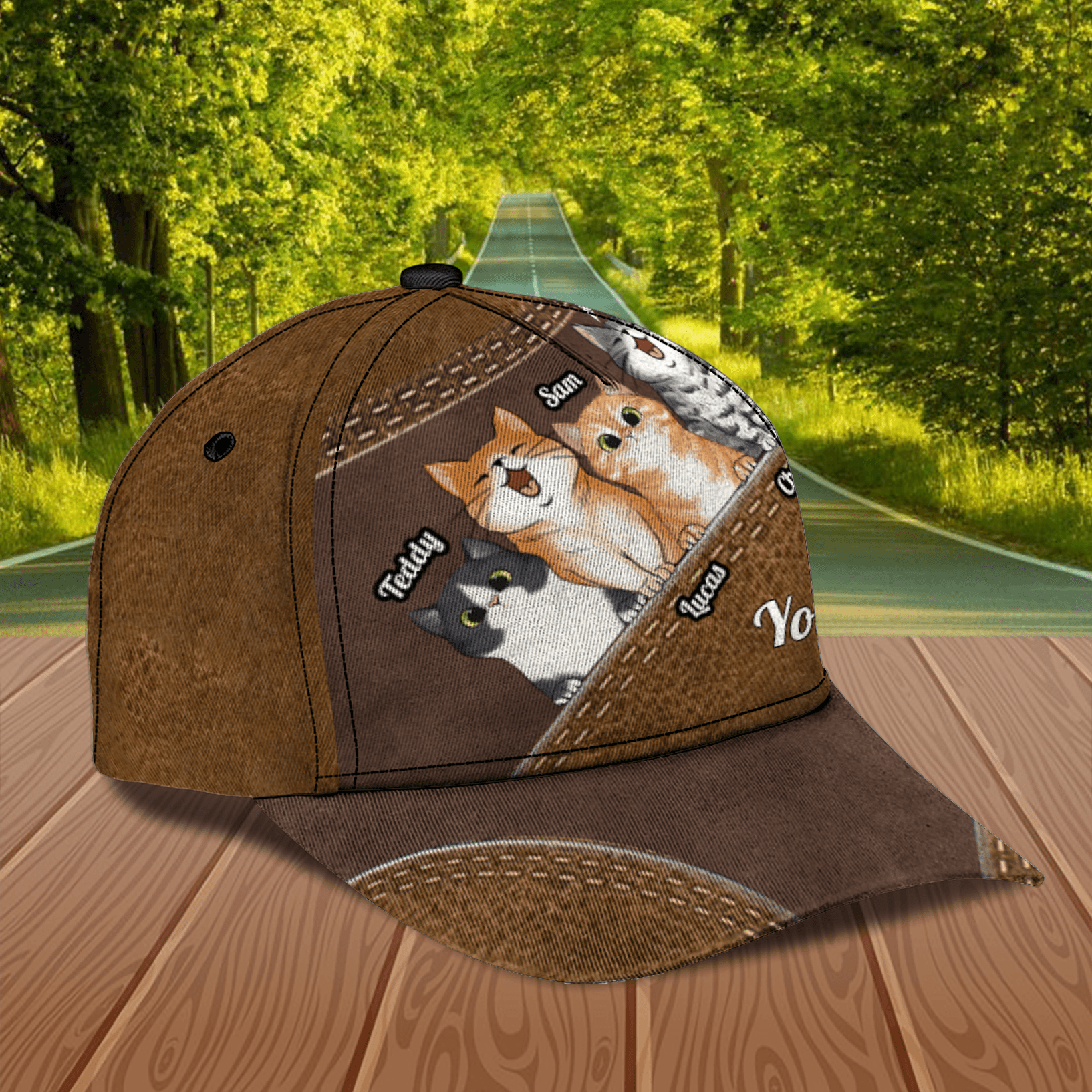 Cat Personalized Classic Cap, Personalized Gift for Cat Lovers, Cat Mom, Cat Dad Trucker Hats Custom Hats Gifts For Men & Women