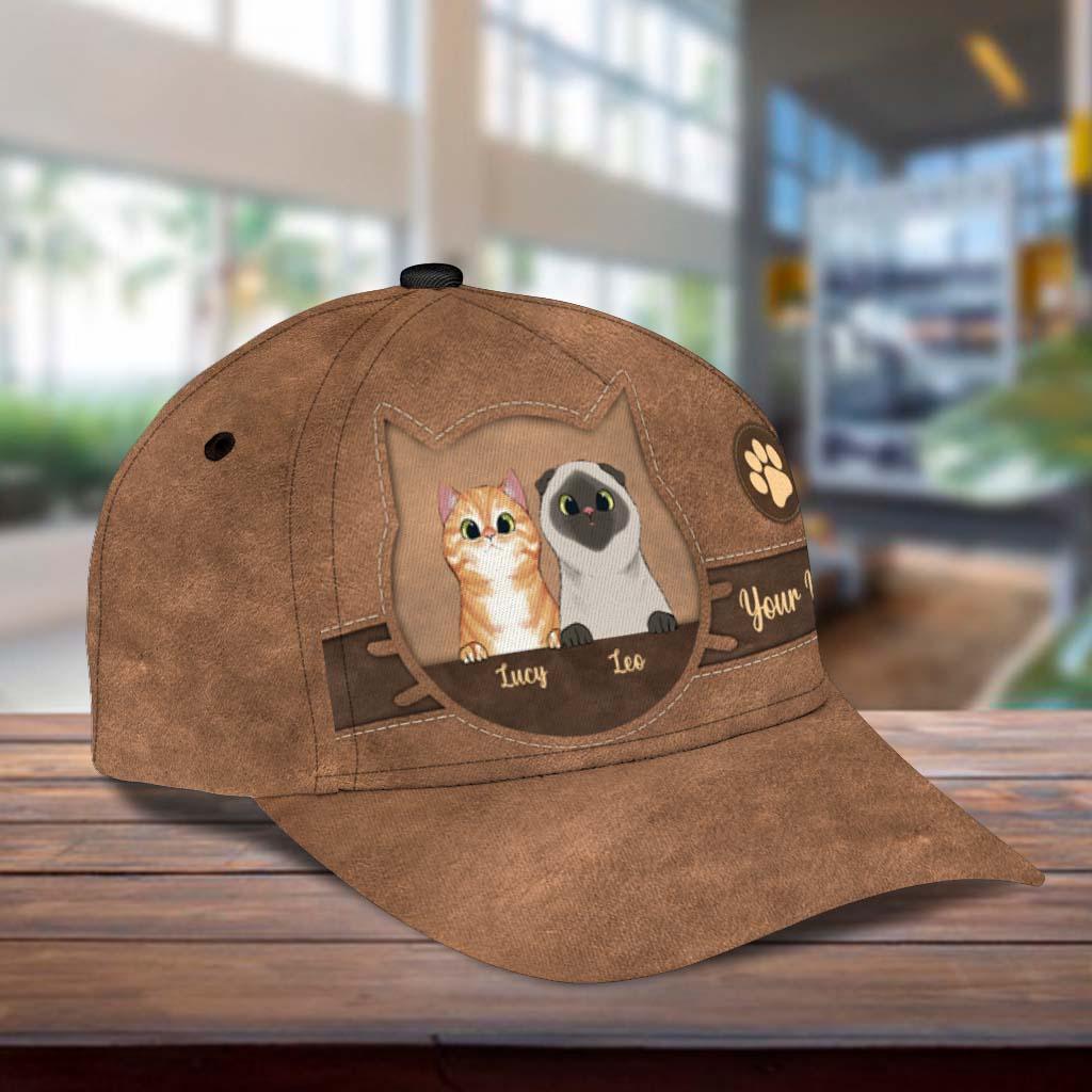 Cat Personalized Classic Cap, Personalized Gift for Cat Lovers, Cat Mom, Cat Dad Trucker Hats Custom Hats Gifts For Men & Women