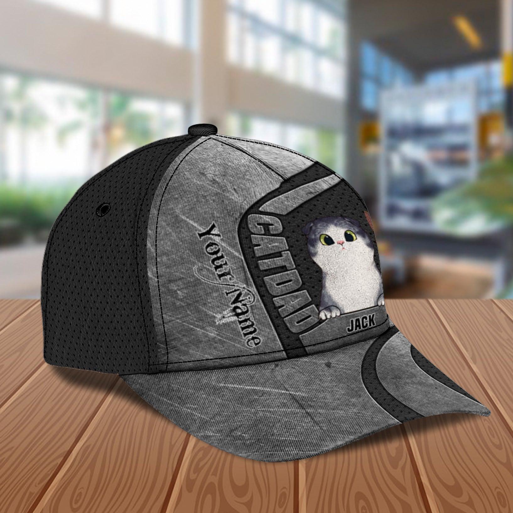 Cat Personalized Classic Cap, Personalized Gift for Cat Lovers, Cat Mom, Cat Dad Trucker Hats Custom Hats Gifts For Men & Women