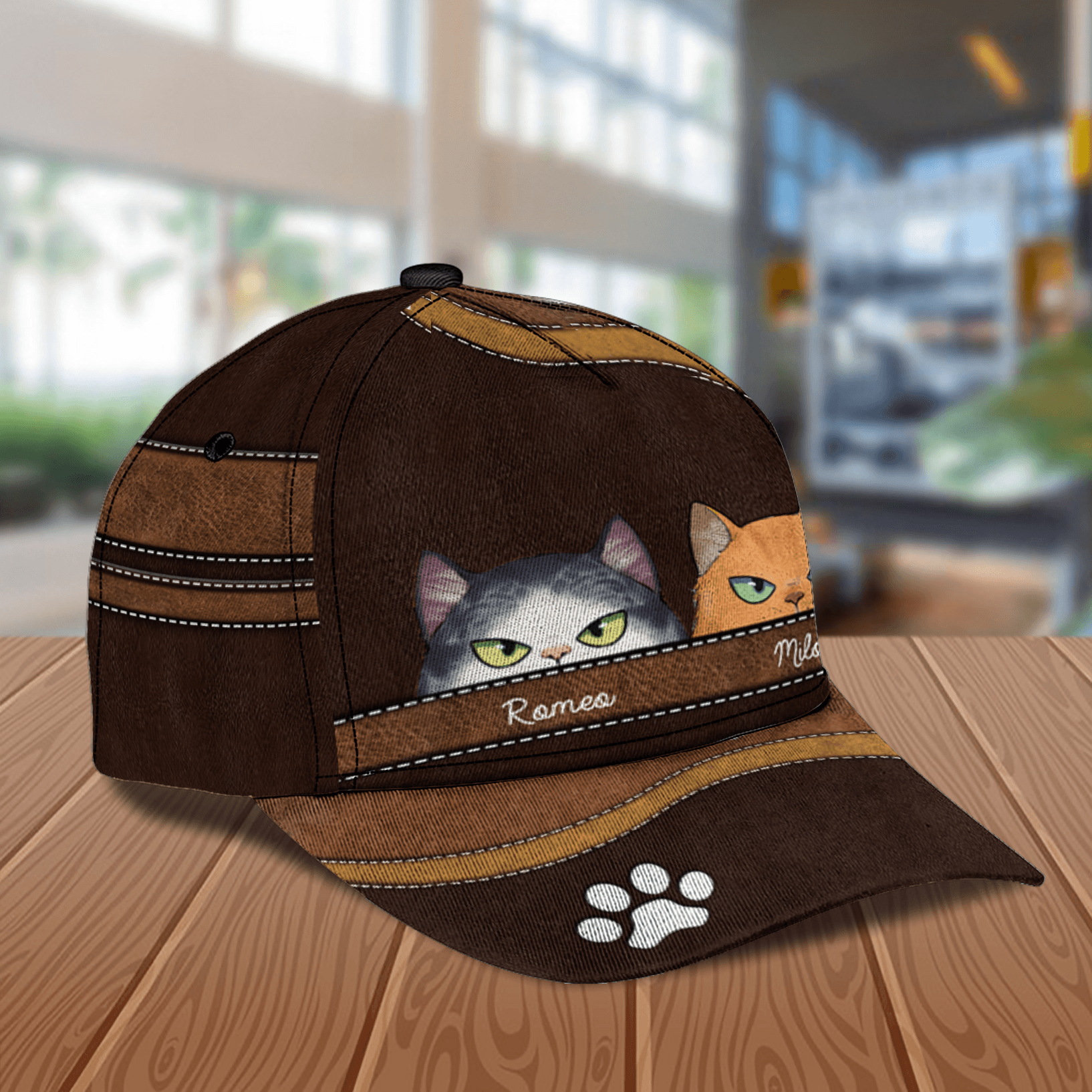 Cat Personalized Classic Cap, Personalized Gift for Cat Lovers, Cat Mom, Cat Dad Trucker Hats Custom Hats Gifts For Men & Women