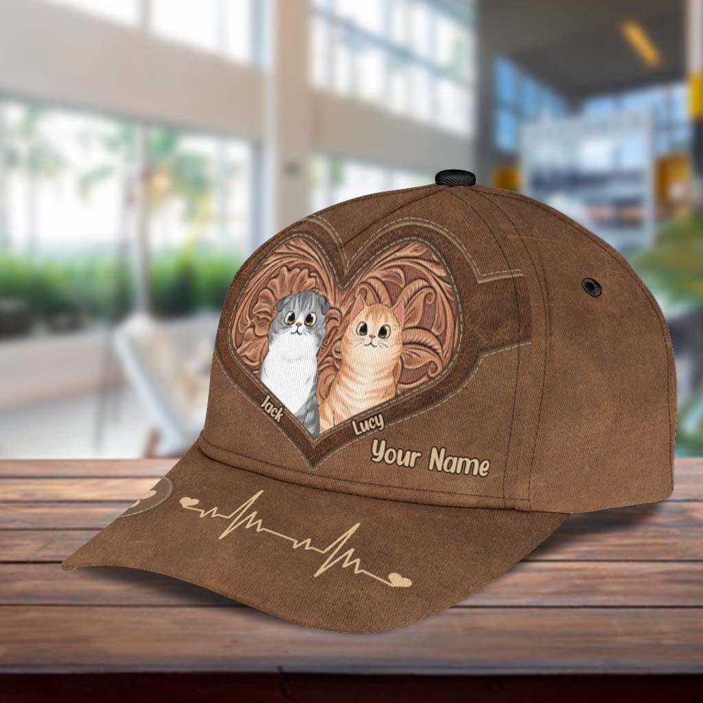 Cat Personalized Classic Cap, Personalized Gift for Cat Lovers, Cat Mom, Cat Dad Trucker Hats Custom Hats Gifts For Men & Women