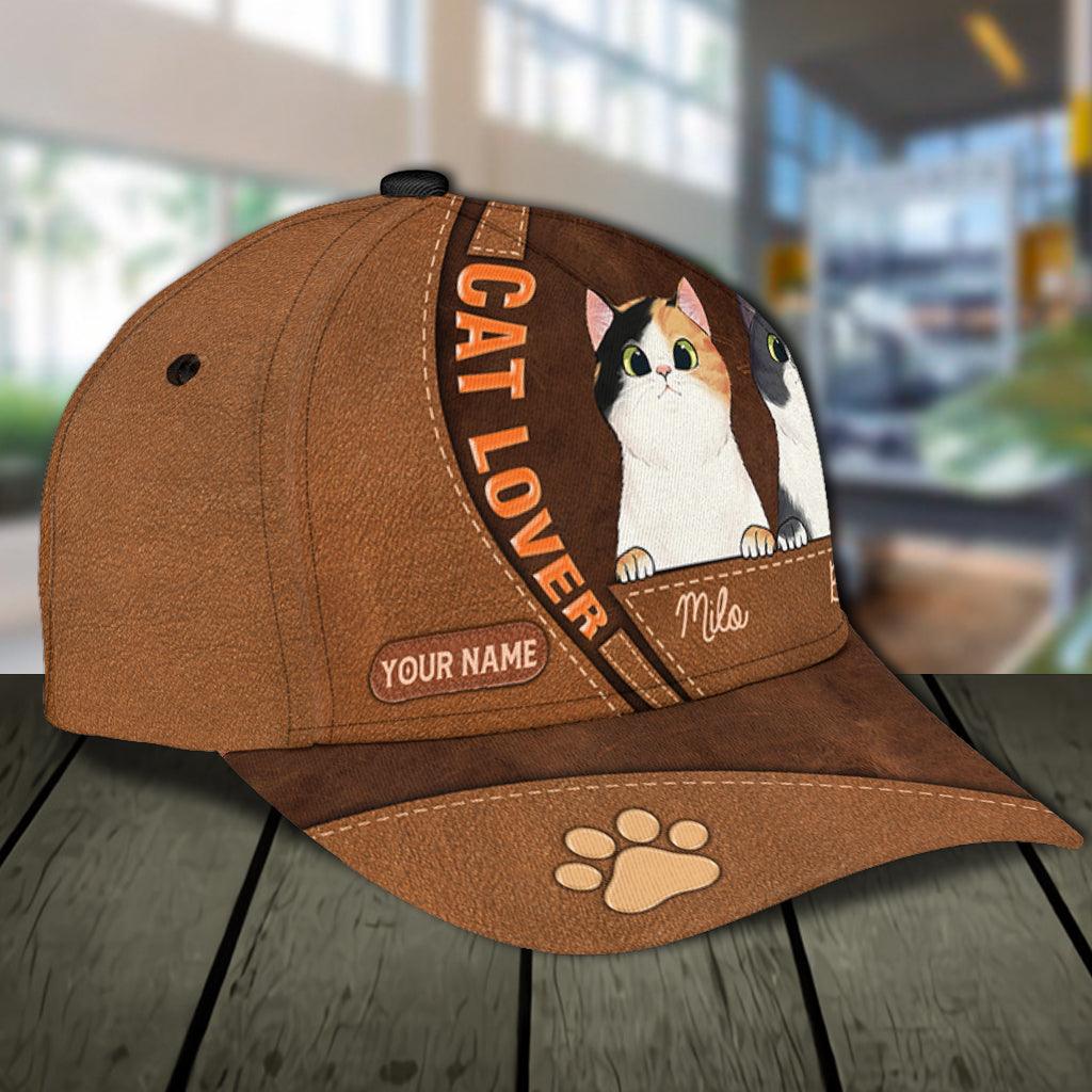 Cat Personalized Classic Cap, Personalized Gift for Cat Lovers, Cat Mom, Cat Dad Trucker Hats Custom Hats Gifts For Men & Women