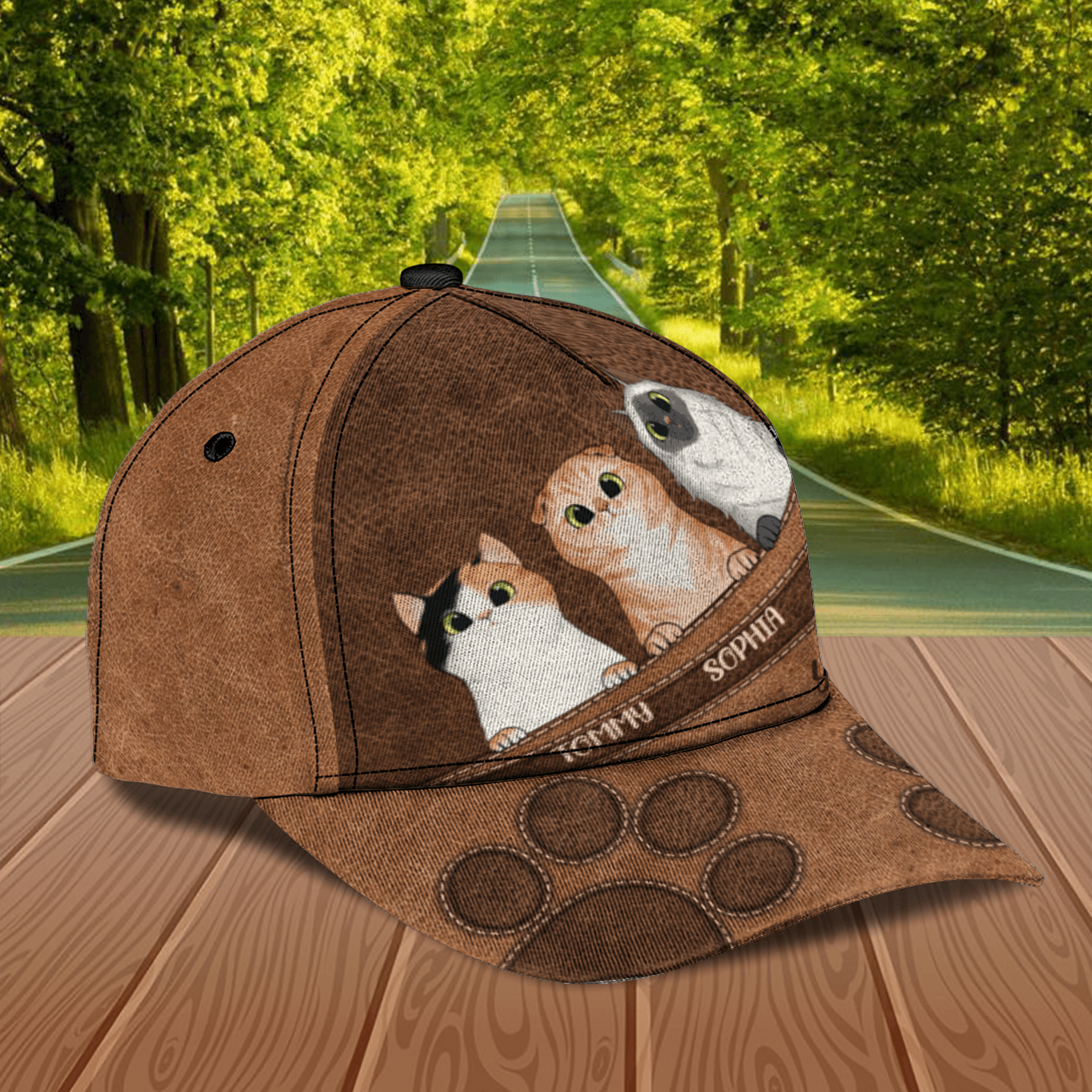 Cat Personalized Classic Cap, Personalized Gift for Cat Lovers, Cat Mom, Cat Dad Trucker Hats Custom Hats Gifts For Men & Women