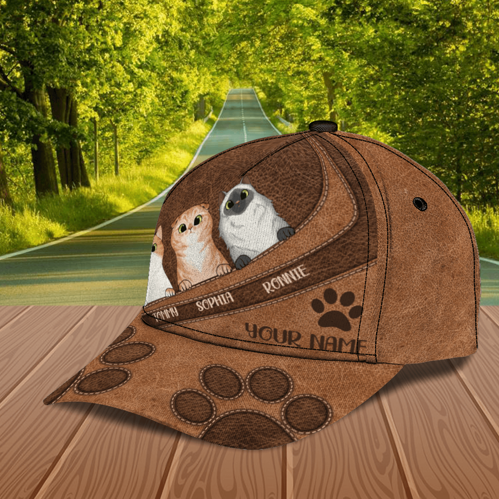 Cat Personalized Classic Cap, Personalized Gift for Cat Lovers, Cat Mom, Cat Dad Trucker Hats Custom Hats Gifts For Men & Women